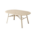 Modern Oval Outdoor Metal Table with Perforated Design