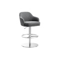 Modern Adjustable Gray Bar Stool with Chrome Base